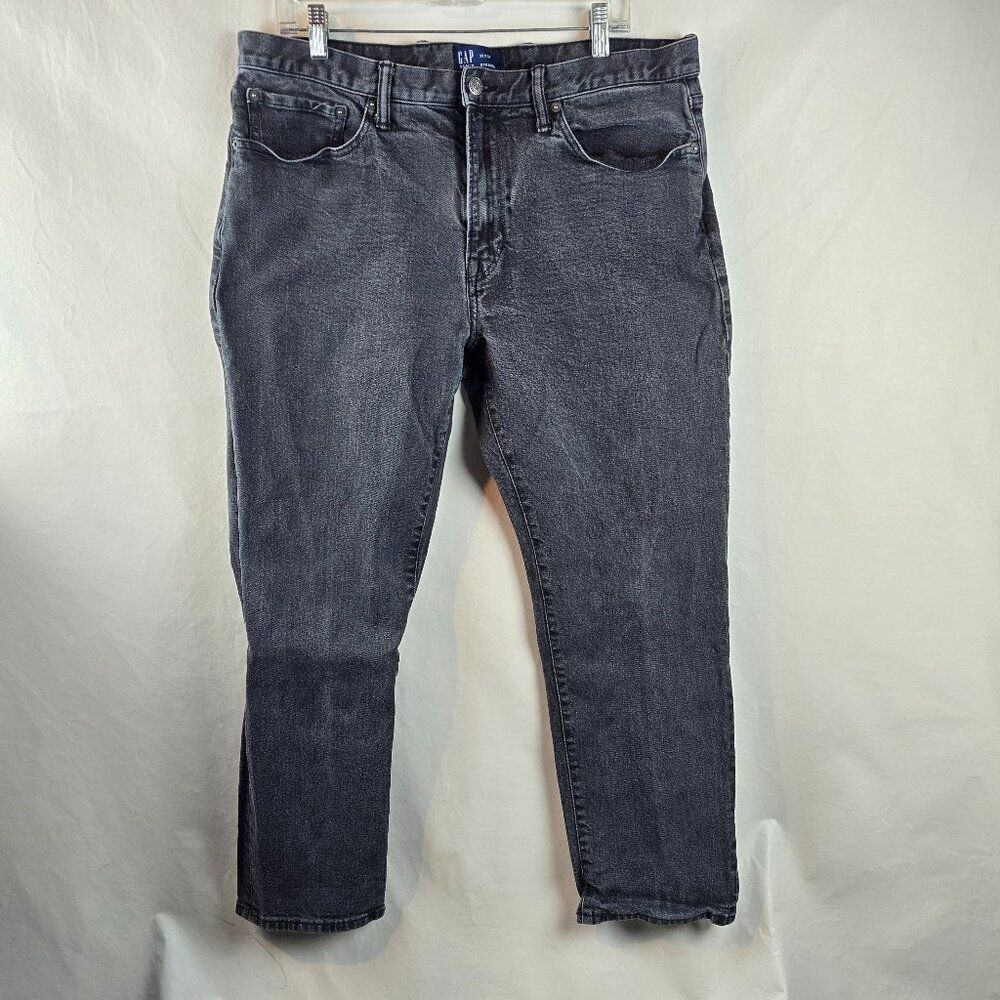Gap Jeans Mens 30x30 Black Straight Fit Stretch Denim Casual Normcore Basic